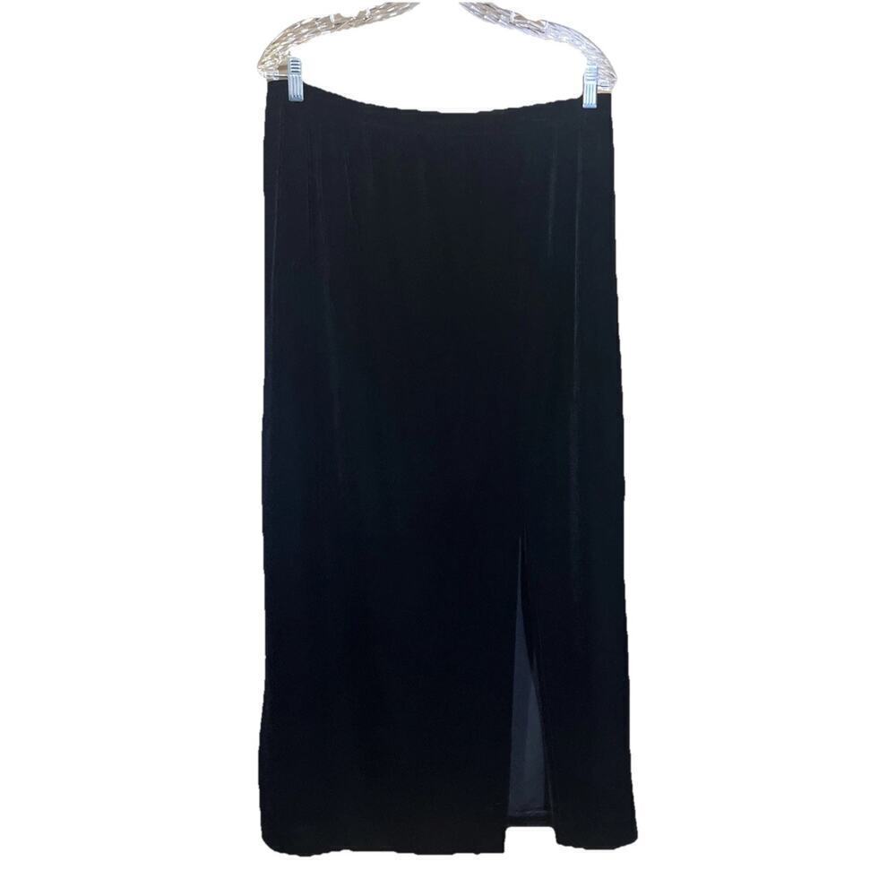 Vintage Andrea Viccaro Velvet Pencil Skirt Size 16 Stretch Whimsygoth Witchy